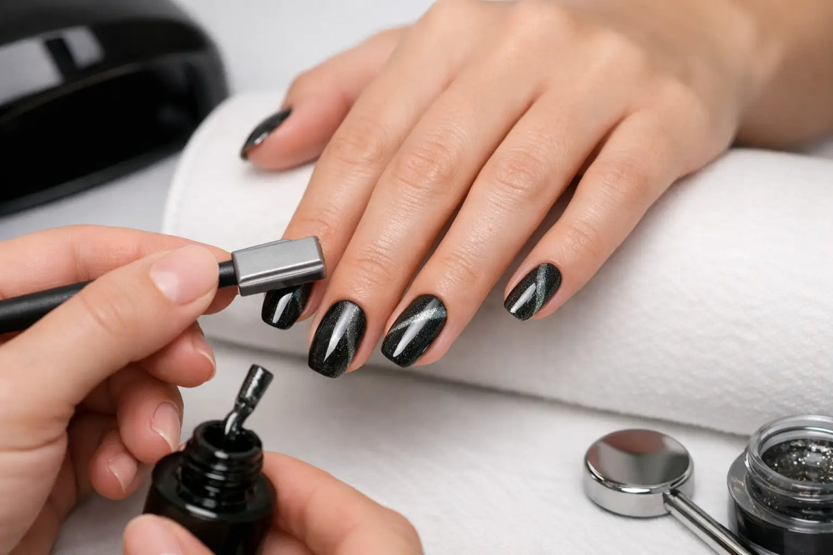 How to Apply Magnetic Gel for Clean Cat-Eye Nails
