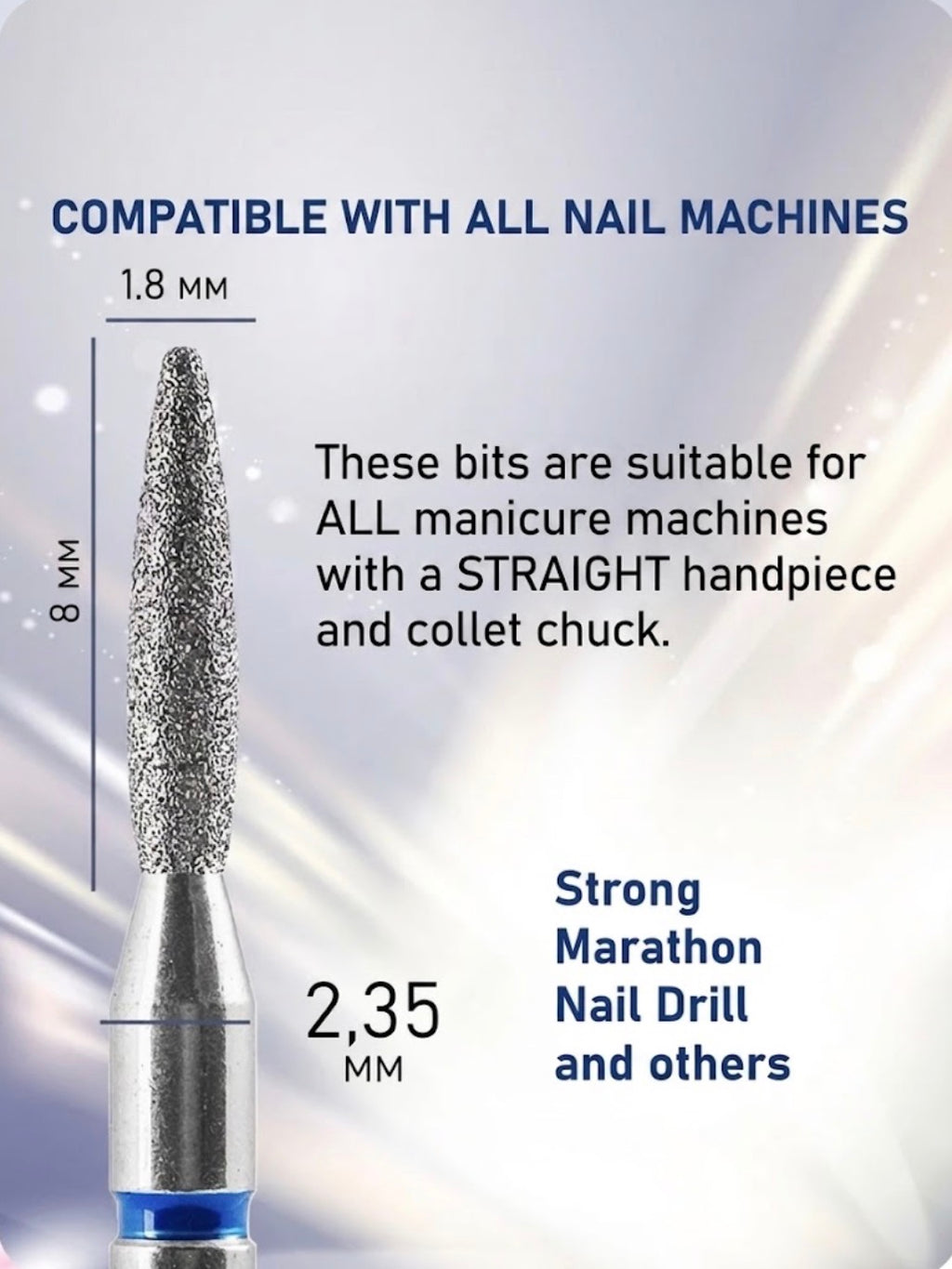 Fine-Grit Diamond Flame Nail Drill Bit